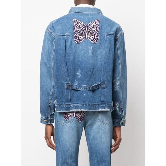 Needles Mixed Patches Denim Jacket in Blue - Picture 3 of 5